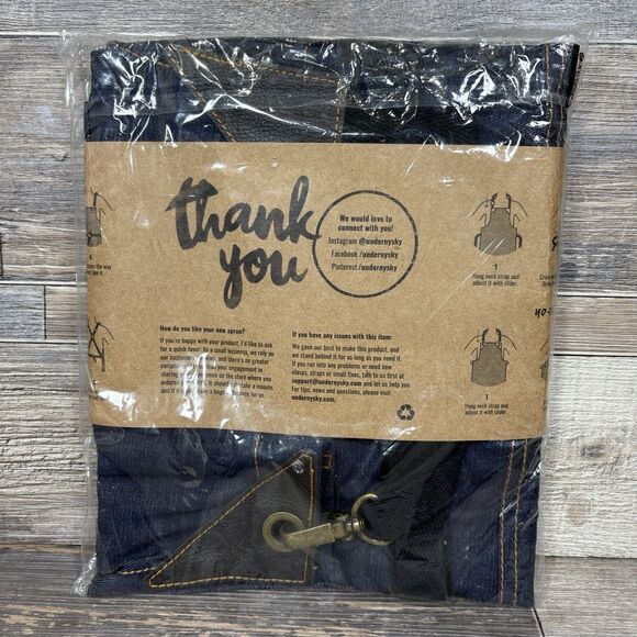 Under NY Sky No-Tie Graphite Jeans Apron - Durable Denim, Leather Reinforceme... - Picture 5 of 5